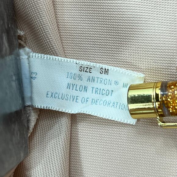 Vintage Vassarette Peach Full Nylon Elastic Waist Back Slit Slip Skirt Small - Picture 9 of 14